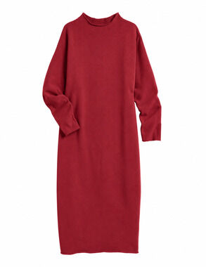 Frank & Eileen Isabelle Burgundy Funnel Neck Sweatshirt Triple Fleece Dress